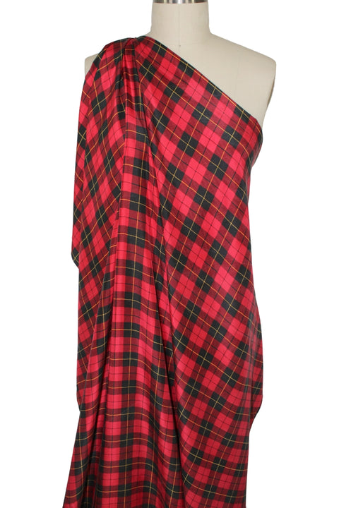 Tartan silk crepe de chine