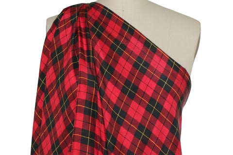 Tartan silk crepe de chine