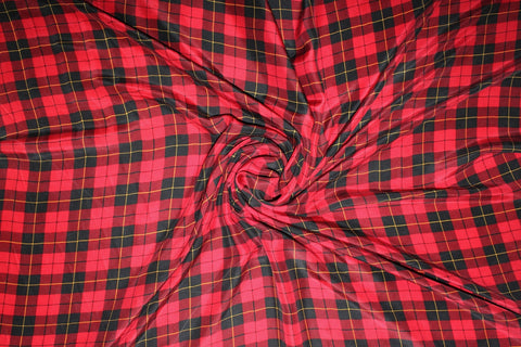 Tartan silk crepe de chine