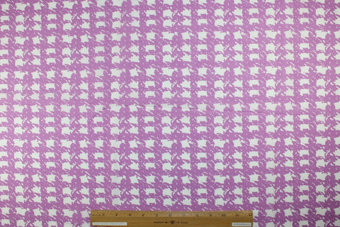 Abstract houndstooth check silk crepe de chine