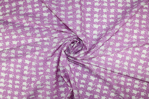 Abstract houndstooth check silk crepe de chine