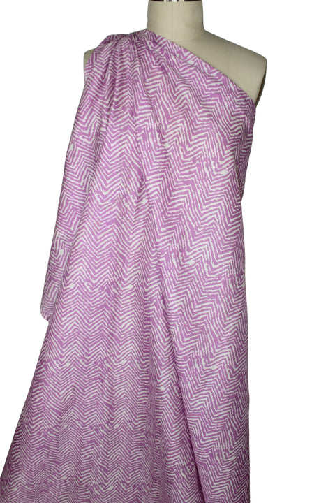 Abstract chevron print silk crepe de chine