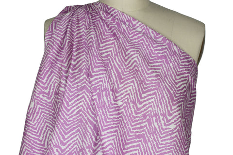 Abstract chevron print silk crepe de chine