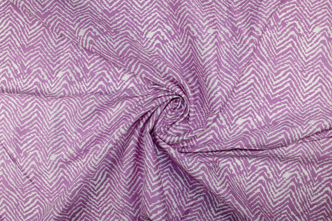 Abstract chevron print silk crepe de chine