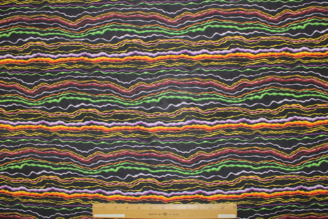 Squiggly lines silk crepe de chine