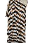 Stripe and rope print silk crepe de chine