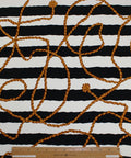 Stripe and rope print silk crepe de chine