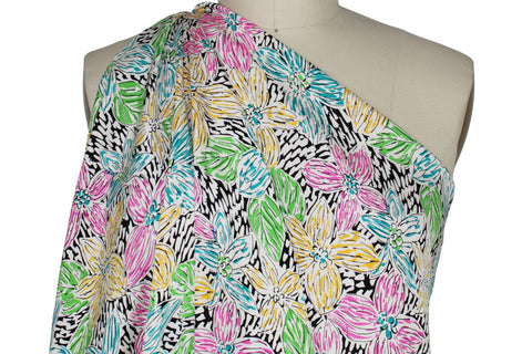 0scar dense floral silk crepe de chine