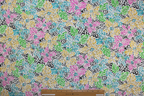 0scar dense floral silk crepe de chine