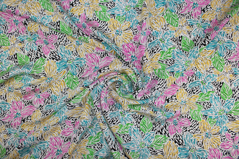0scar dense floral silk crepe de chine