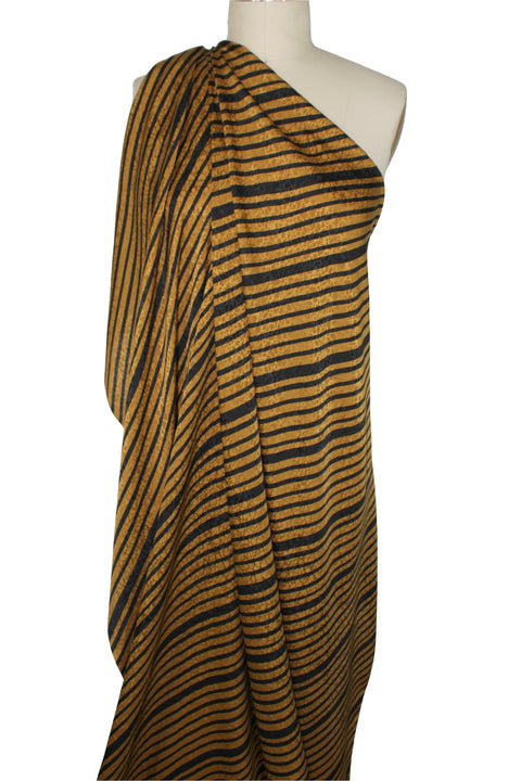 Bronze and black 0scar silk jacquard