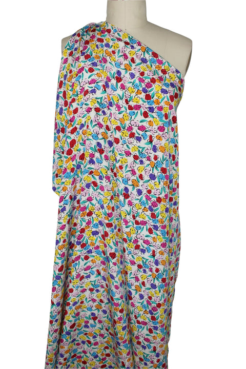 Fun floral silk crepe de chine