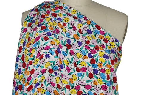 Fun floral silk crepe de chine