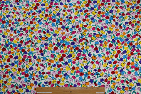 Fun floral silk crepe de chine