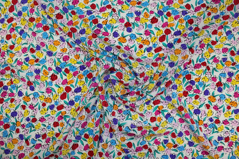 Fun floral silk crepe de chine