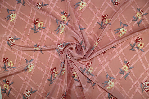 0scar bamboo/floral silk crepe de chine