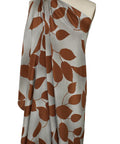 0scar leaf print silk crepe de chine
