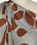 0scar leaf print silk crepe de chine