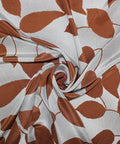 0scar leaf print silk crepe de chine