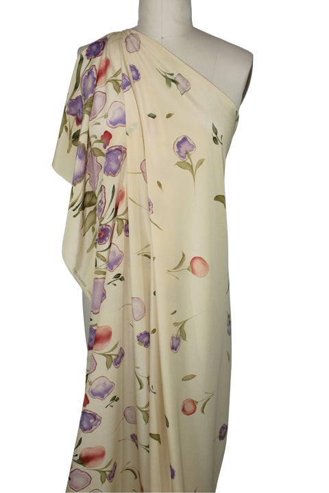 0scar de la Renta border print silk crepe de chine