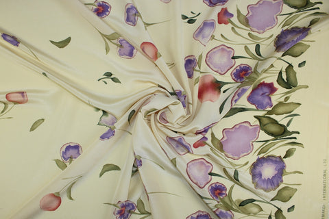 0scar de la Renta border print silk crepe de chine