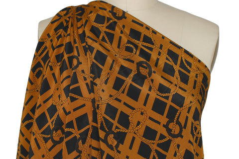 0scar plaid/rope print  silk 