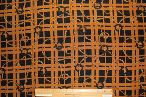 0scar plaid/rope print  silk 