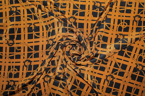 0scar plaid/rope print  silk 