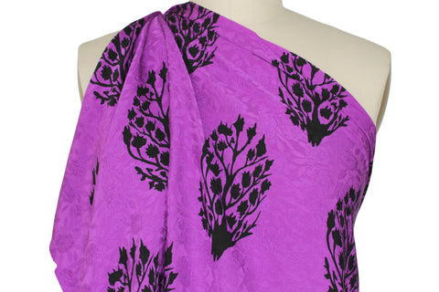 Bushes and Borders Jacquard - Aster/Black