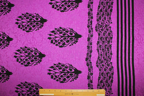 Bushes and Borders Jacquard - Aster/Black