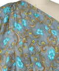 Floral/vine print silk crepe de chine