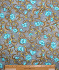 Floral/vine print silk crepe de chine