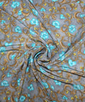 Floral/vine print silk crepe de chine