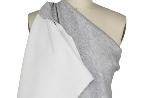 A light gray and white heather knit cotton double cloth