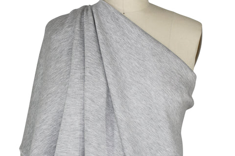 A light gray and white heather knit cotton double cloth