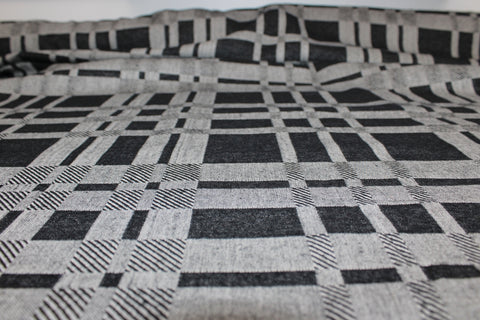Reversible Plaid Cotton Flannel - Black/Gray