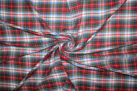 Plaid in Red / Blue / Green / White | Flannel Fabric | 44 Wide | 100%  Cotton