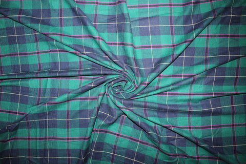 Plaid Cotton Flannel - Greens/Blues/Purples
