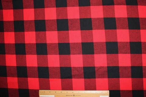 Buffalo Plaid Cotton Flannel - Red/Black