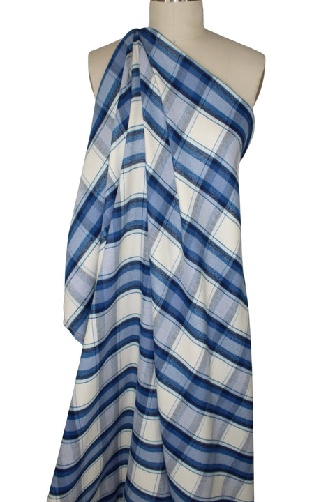 Plaid cotton flannel double cloth