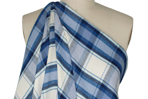 Plaid cotton flannel double cloth