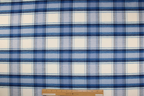 Plaid cotton flannel double cloth