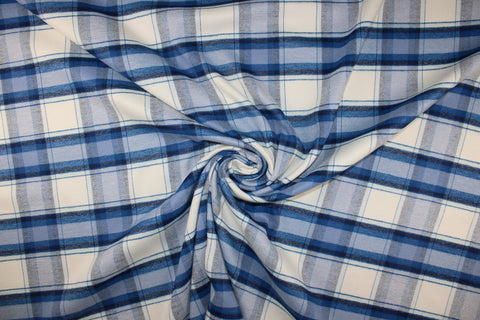Plaid cotton flannel double cloth