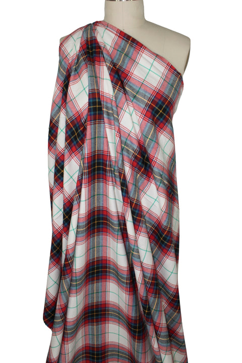 Stuart Style Plaid Cotton Flannel - Red/Ivory