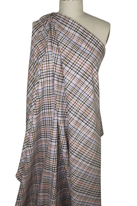 Stretch plaid cotton flannel