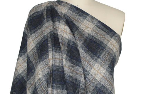 Japanese Plaid Beefy Flannel - Blues/Browns