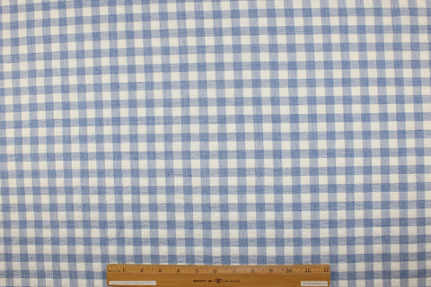 Gingham check double cotton gauze