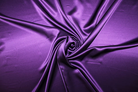 Purple Stretch Satin Charmeuse-purple Charmeuse-stretch 