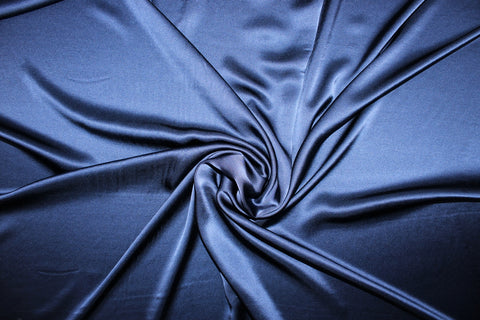 NY Designer Silk Charmeuse - Ensign Blue