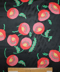 Poppy print silk charmeuse